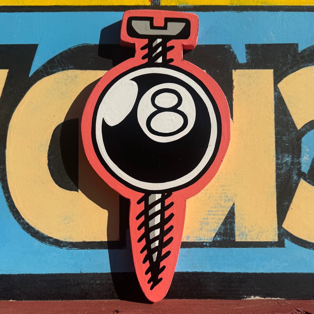 Image of Eight ball screw wood cutout