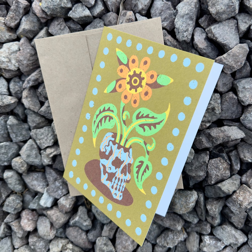 Skull vine greeting card 