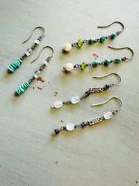 Image 10 of opal topaz and stacked turquoise earrings