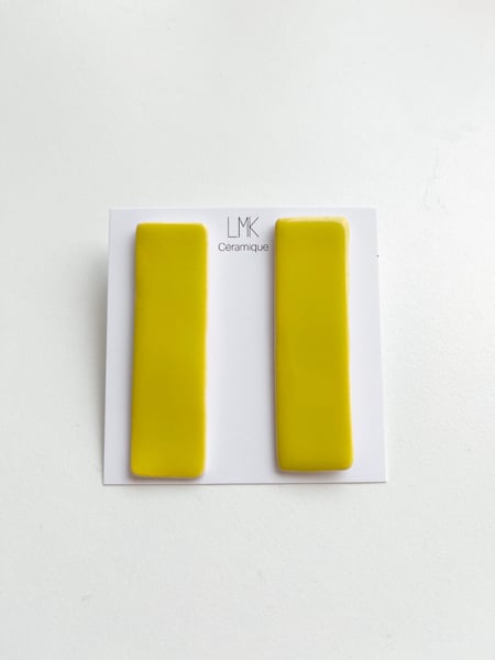 Image of Paire de boucles d'oreilles céramique BATON citron