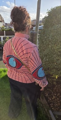 Image 5 of Wanderlust - Velvet evil eye protection jacket - Light pink 6- 14