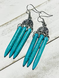 Image 1 of Blue Claws Dangly Earrings 