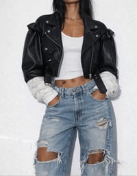 Image 1 of Simone Rocha Puff Sleeve Leather Jacket 