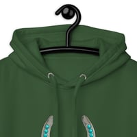Image 10 of Unisex Hoodie, Feathers and Turquoise Horseshoe Hoodie, Western