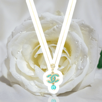 Image 2 of Teal Pearl Coco Chanel Necklace