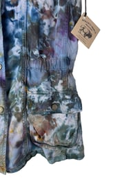 Image 4 of ♻️ UPCYCLED S Soft Utility Vest in Dark Overdyed Watercolor Ice Dye