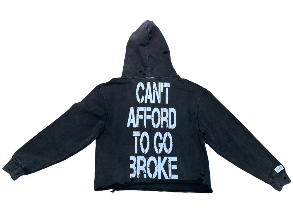 “Can’t Afford to Go Broke” HEAVYWEIGHT FRENCH TERRY CROPPED HOODIE