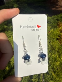 Image 4 of Sparkly blue mushroom character earrings 
