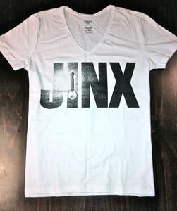 Image of GIRLS "JINX KEY" V NECK T- WHITE