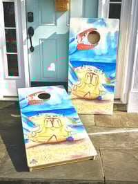 Image 2 of Brackish Wooder Cornhole Boards - Chesapeake Bay Blue Crab - Watercolor - MT2053