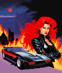 'Scarlet Inferno: Midnight Driver' Giclee Print