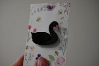 Image 1 of Black swan mini brooch