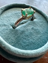 Image 6 of emerald ring with twig band . size 7