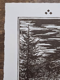 Image 3 of No friends but the mountains • Linocut paper print