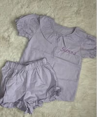 Linen Frill Shorts Set 