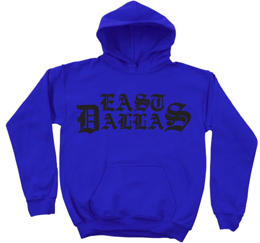 Image of EAST DALLAS HOODIE (ROYAL/BLK)