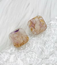 Image 1 of LIGHT PURPLE FLORAL STUDS
