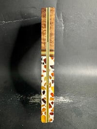 Image 4 of Curly Koa & Baltic Amber Segmented Knife Scales