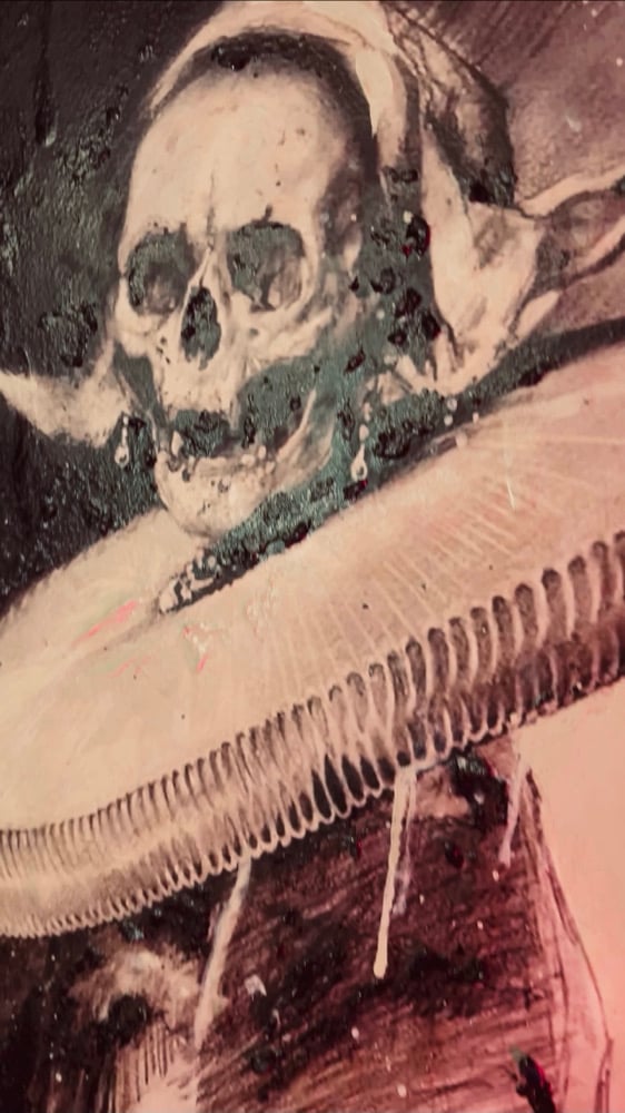 Image of ‘ELEGY IN SILK AND BONE’ [ Unique Print - { 1/1 } ] Hand Embellished Museum Archival Print 