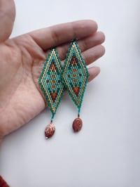Image 7 of Teal & Copper Fiber Art Pack | Weaving, Earrings & Embroidery Set
