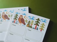 Image 4 of Weekly Planner Half Sheet Notepad 52 Weeks |  Lunar Moth or Barred Owl  