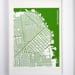 Image of Green Silk-Screen Printed Map of San Francisco