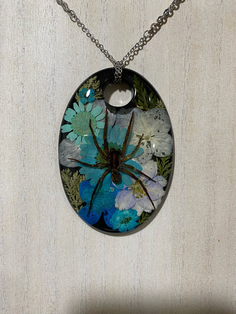 Blue Floral Wolfspider Pendant