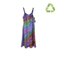 Image 1 of ♻️ UPCYCLED S Midi Dress in Rainbow Geode Ice Dye