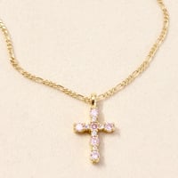 Image 1 of Pink Cross Necklace