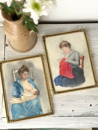 Image 1 of Lot de cadres - aquarelles début XXe