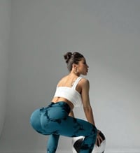 Image 4 of Tye Dye Flare Bottoms (Dark Teal) 