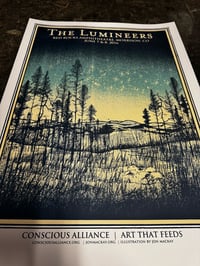 Image 5 of The Lumineers Red Rocks 2016 screen print poster by Jon Mackay 