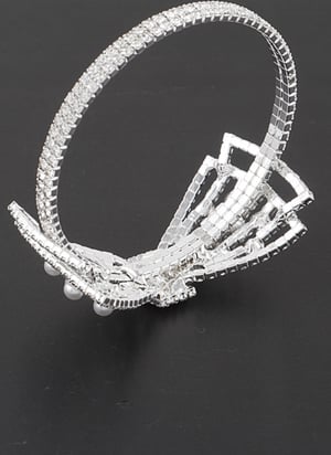 Image of Cassandra Pearl Ribbon Cuff  Bracel