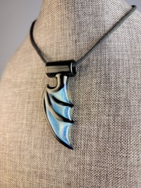 Image 2 of Aqua Black Dragon Wing Pendant