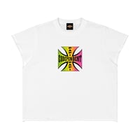 Image 1 of Miami Cross Raw Hem Tee