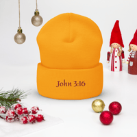 Image 12 of Cuffed Beanie (John 3:16)