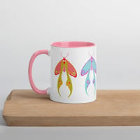 Image 3 of Cute Moth Mug with Color Inside, Cute Bugs Mug, Cute Aesthetic Mugs