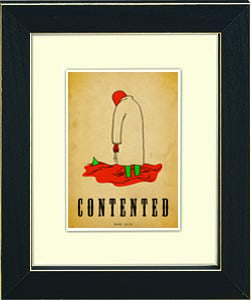 Image of framed print of original hand illustrated art - for contented - for Jean Cocteau