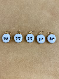 Image 1 of Tiny Happy Skull Charms - Gold Lustre