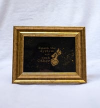 Image 2 of Smash the System not each other gold brown with golden glitter