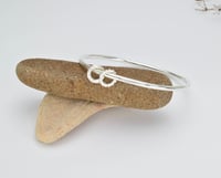 Image 1 of Heavy silver bangle with 2 rings