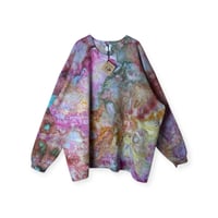 Image 1 of 4XL Unisex Ring Spun Cotton Blend Crew Sweatshirt in Muted Watercolor Ice Dye