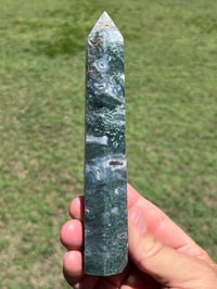 Image 1 of Moss Agate Generator With Druzy Pockets #2552