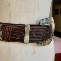 Image 9 of Montana Silversmiths German Silver Leather Western Belt