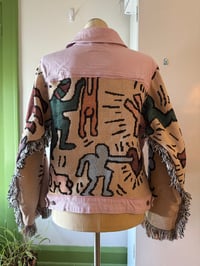Image 4 of Upcycled “Haring” tapestry Jean jacket 