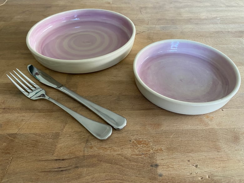 Image of PINK High sided Lunch and Dessert Plates