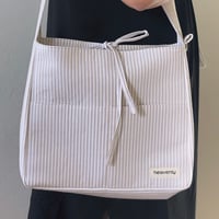 Image 4 of Striped Linen Crossbody Bag