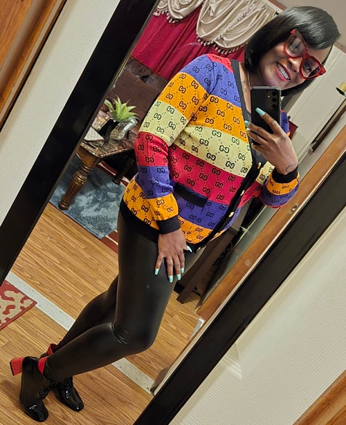 Image of Preppy Chic Cardigan(Orange,Purple,Yellow, Red)
