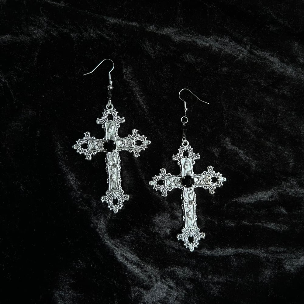 Image of Juliet Ornate Cross Earrings