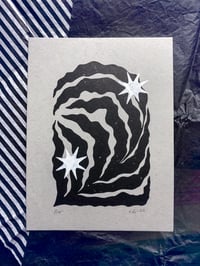 Leaf & Stars 6x8” Linocut Print